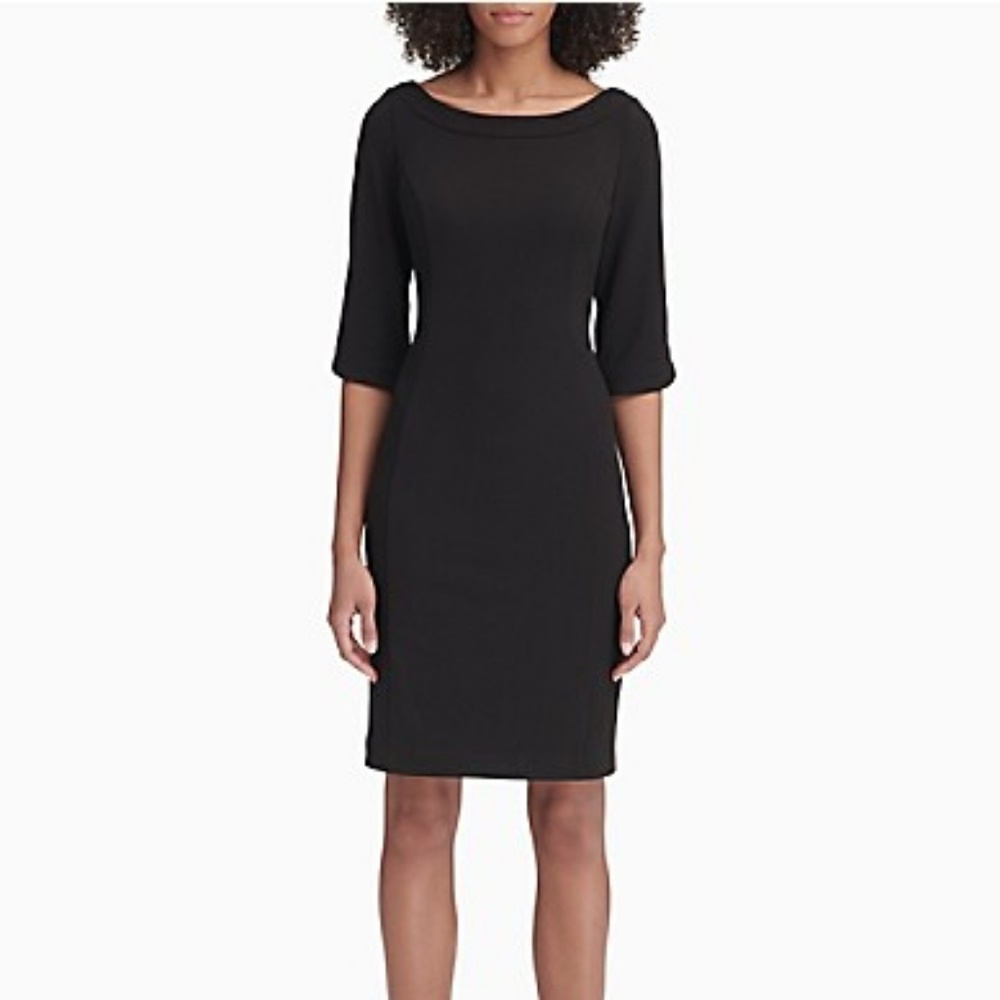 NWT - Black Calvin Klein 3/4 Sleeve Sheath dress
